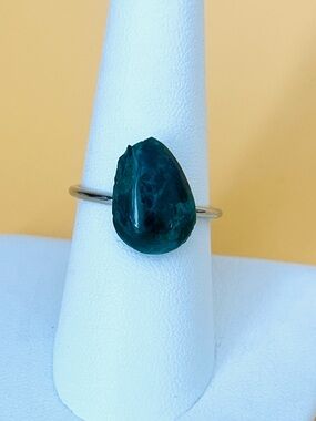 Malachite Stone adjustable stainless steel Ring